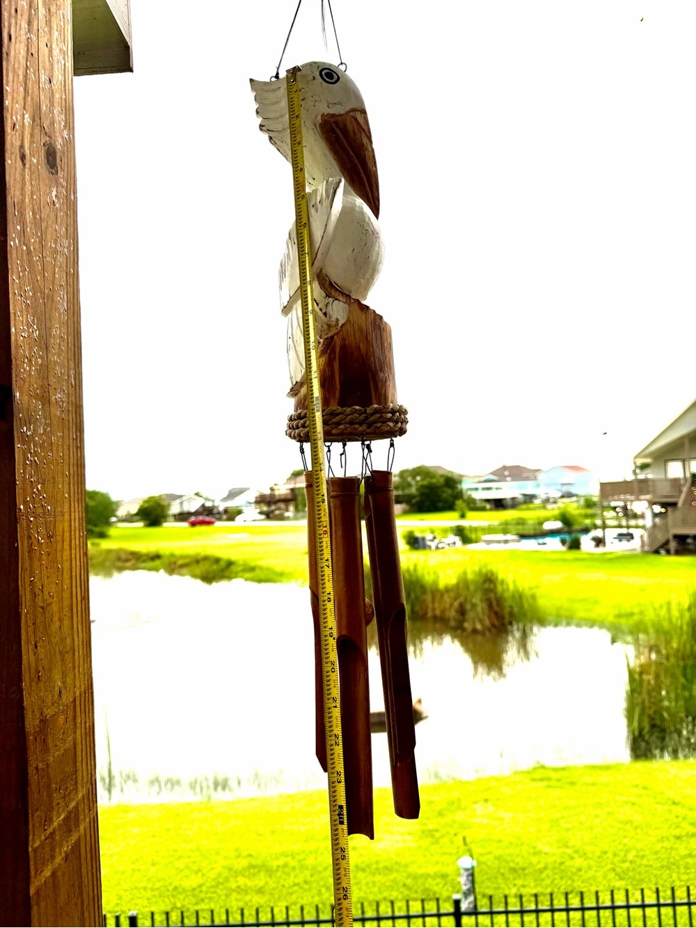 🌴Bamboo Pelican Windchime in White and Brown